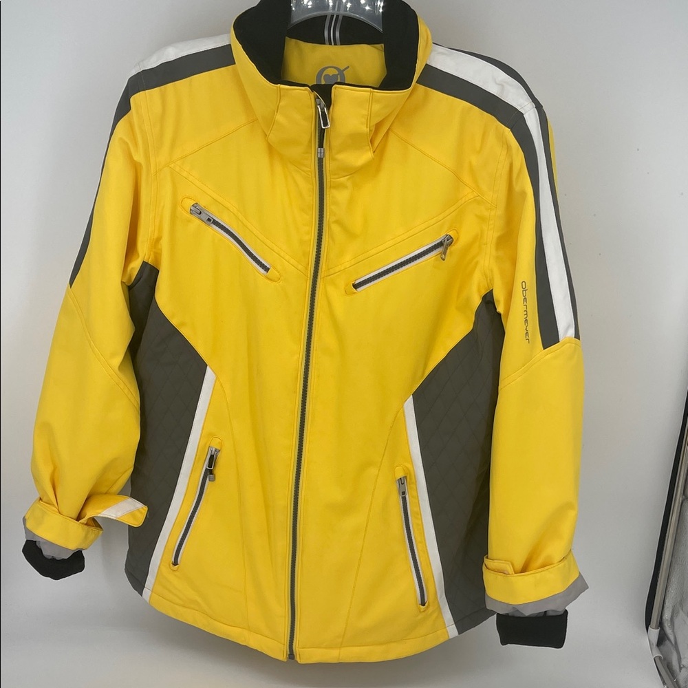 Obermeyer Women’s Ski/Snowboarding Jacket Yellow And Gray Size 14
